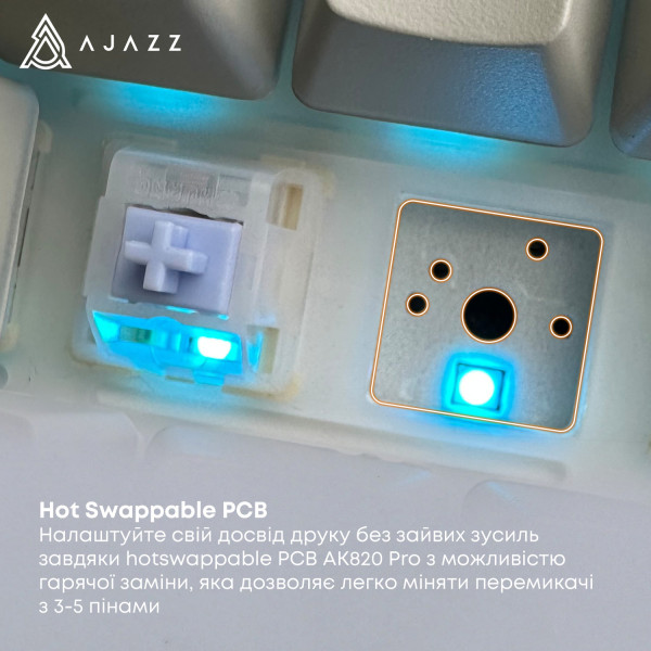 Фото - Клавіатура бездротова ігрова Ajazz AK820 Pro Gift Switch (AK820PRO-G-PWB)