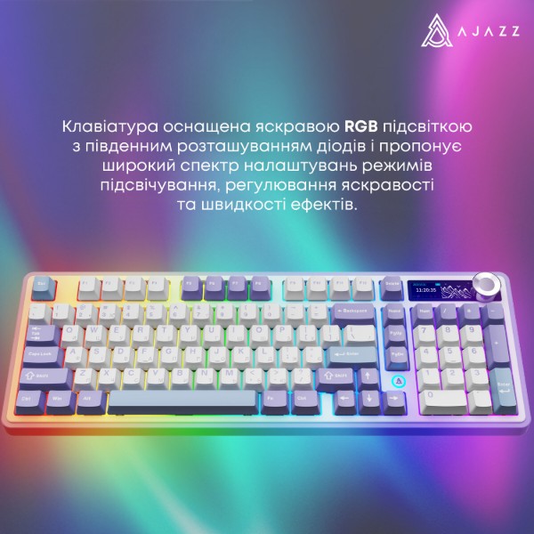 Фото - Клавіатура бездротова ігрова Ajazz AK980 Clear Sky Switch (AK980-CS-PWB)