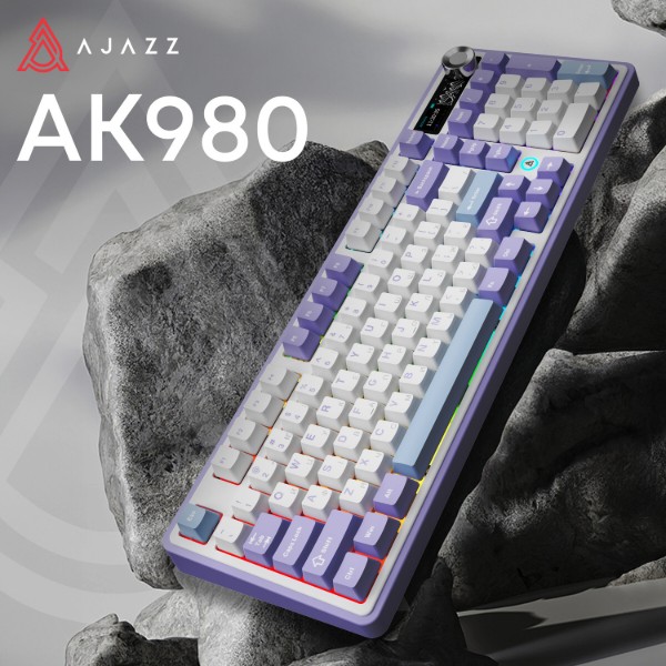 Фото - Клавіатура бездротова ігрова Ajazz AK980 Clear Sky Switch (AK980-CS-PWB)