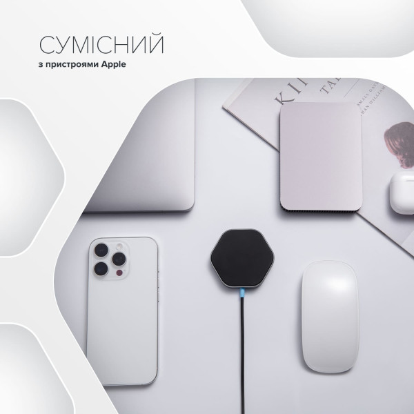 Фото - Бездротовий зарядний пристрій Canyon Hexagon 110 Dark Grey (CNS-WCS110)