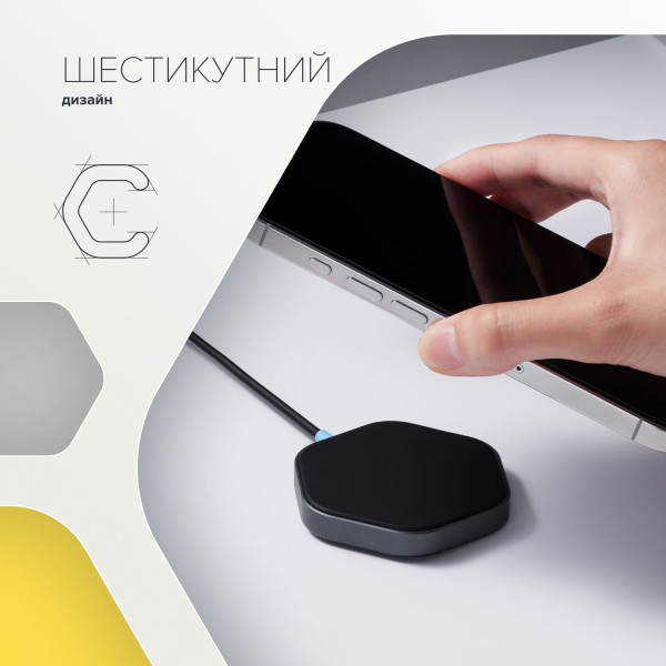 Фото - Бездротовий зарядний пристрій Canyon Hexagon 110 Dark Grey (CNS-WCS110)