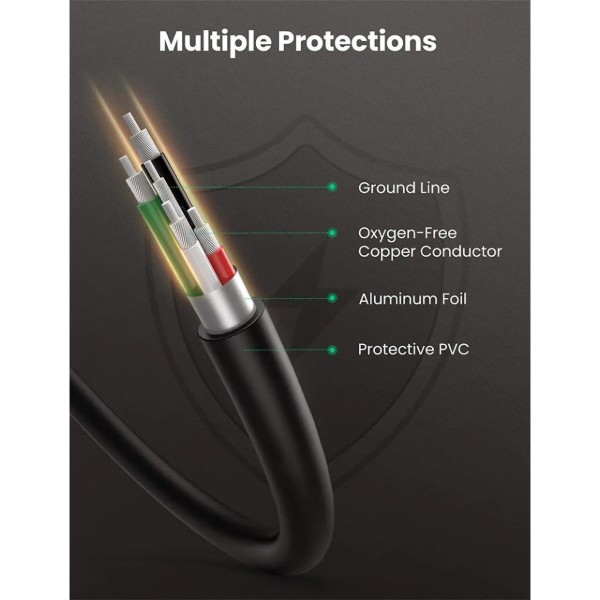 Фото - Адаптер UGREEN US132 USB-А 2.0 Male to Mini USB 5pin Male Cable 0.5m Black (10354)