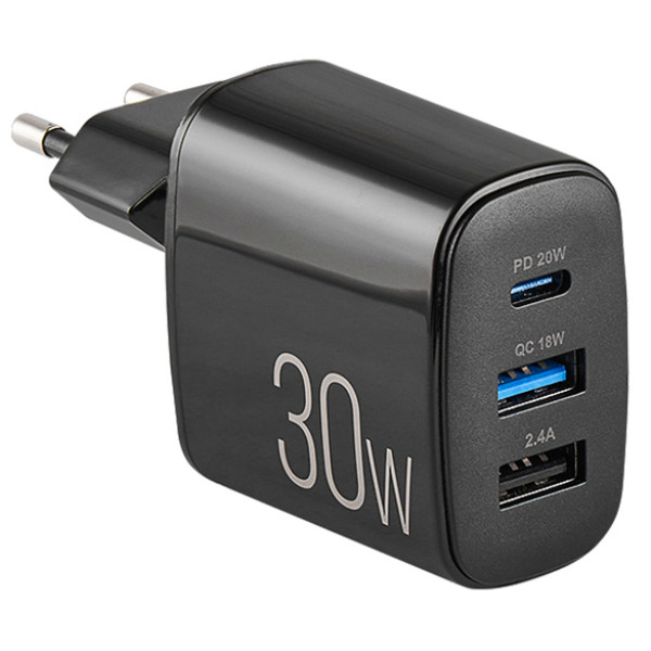 Фото - Мережевий зарядний пристрій Brevia ePower PD20W+QC18W+12W (45030DUCB)