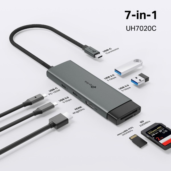 Фото - Хаб USB TP-Link USB Type-C 7в1 (UH7020C)