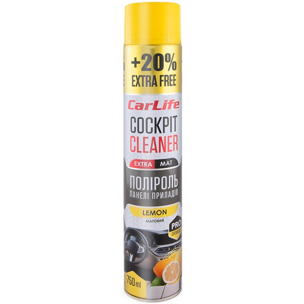 Фото - Поліроль для авто CarLife Лимон. Cockpit Cleaner EXTRA MAT 750ml (CF771)