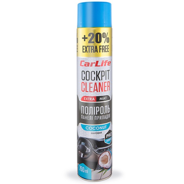 Фото - Поліроль для авто CarLife Кокос. Cockpit Cleaner EXTRA MAT750ml (CF777)