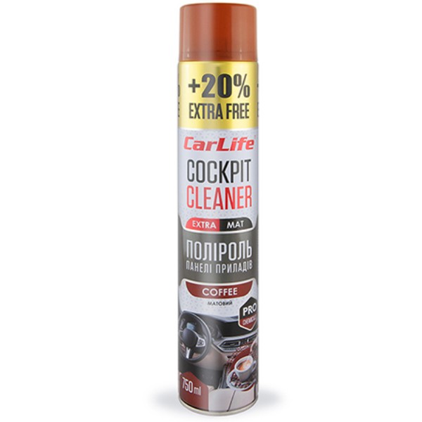Фото - Поліроль для авто CarLife Кава. Cockpit Cleaner EXTRA MAT 750ml (CF776)