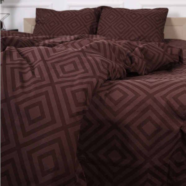 Фото - Комплект постельного белья MirSon Бязь 17-0624 Geometry Brown 175х210 см (2200008204433)