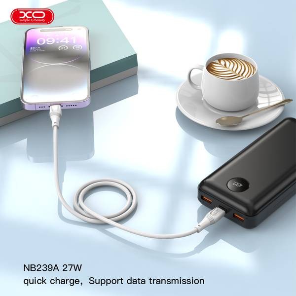 Фото - Кабель XO NBQ239B Zeus Series High Elastic Type-C to Type-C 60W 1 m (NBQ239B_White)
