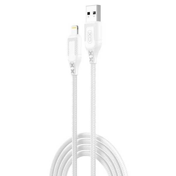Фото - Кабель синхронізації даних XO NB235 Zebra Series Braided USB-A to Lightning 1 m (NB235_L_White)