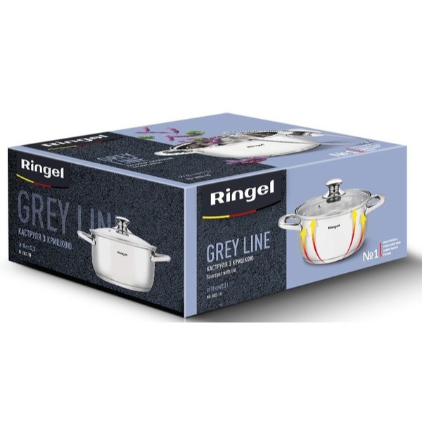 Фото - Кастрюля Ringel Grey line 2.3л (RG-2022-18)