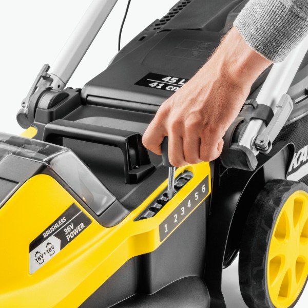 Фото - Газонокосарка акумуляторна Karcher LMO 5-18 Dual Battery Set 2x18 V (5.0 Ah) (1.445-431.0)
