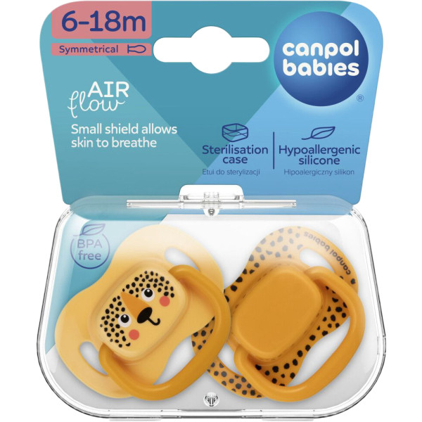 Фото - Симетрична пустушка Canpol babies BabiesBoo 6-18 міс 2 шт. оранжева (34/928_ora)