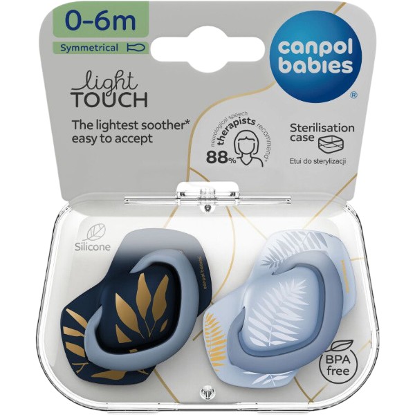 Фото - Симетрична пустушка Canpol babies GOLD0-6 міс  2 шт. блакитна (22/664_blu)