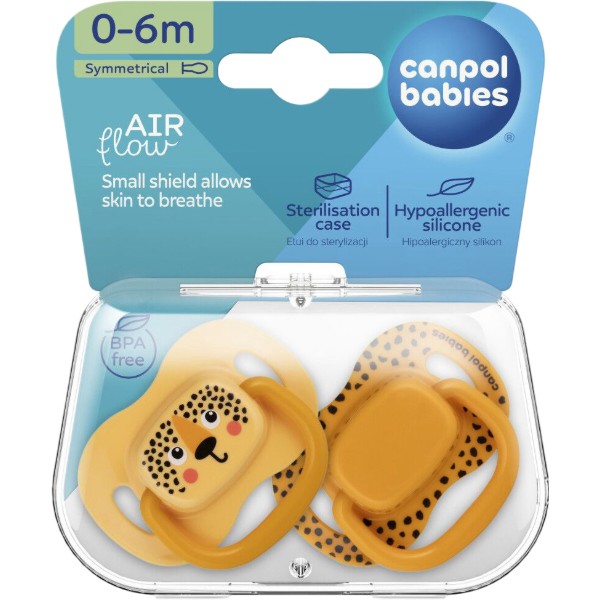 Фото - Симетрична пустушка Canpol babies BabiesBoo 0-6 міс 2 шт. оранжева (34/927_ora)