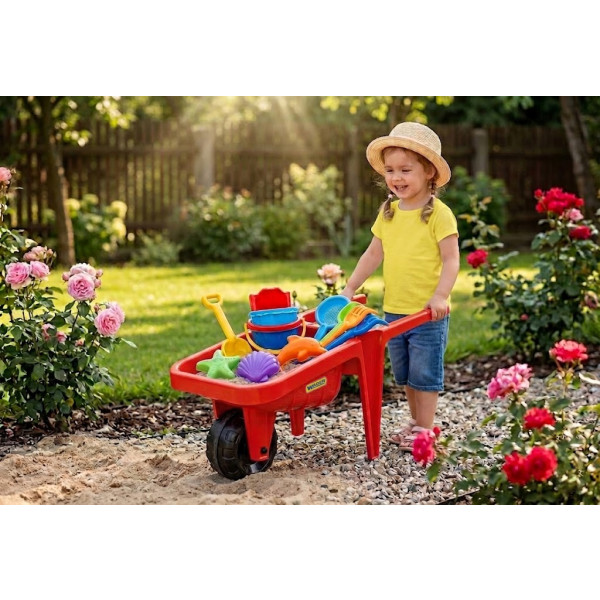 Фото - Візок для гри в пісочниці Wader Гігант червоний (74802)