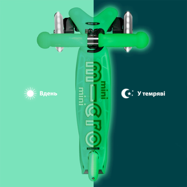 Фото - Триколісний самокат Micro серії Mini Deluxe Glow LED - КРИЖАНИЙ ЛАЙМ (MMD216)