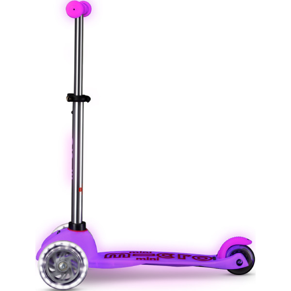 Фото - Триколісний самокат Micro серії Mini Deluxe Glow LED - МОРОЗНИЙ РОЖОВИЙ (MMD217)