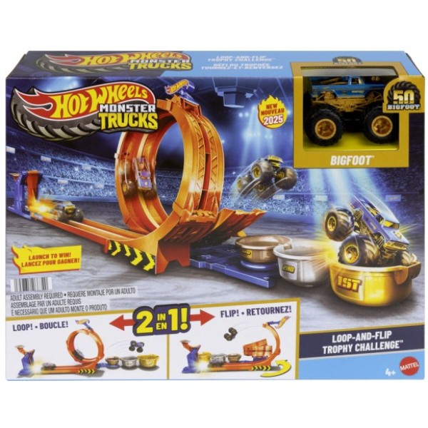 Фото - Ігровий набір Hot Wheels "Петлі та трюки" серії "Змагання за кубок" Monster Trucks (JBX64)