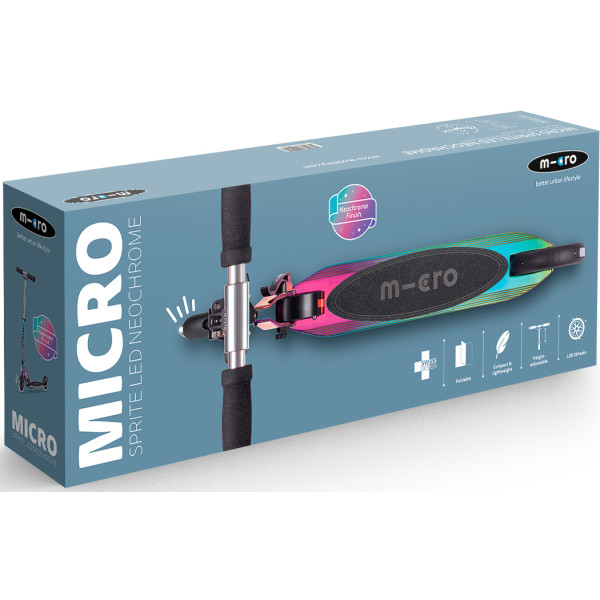 Фото - Двухколёсный самокат Micro серии Sprite LED – НЕОХРОМ (SA0237)