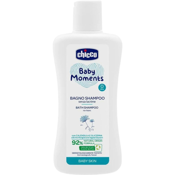 Фото - Шампунь для дітей Chicco для тіла та волосся з екстрактом календули Baby Moments "Без сліз", 200 мл (10590.00)