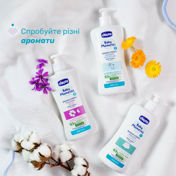 Фото - Гель для душа дитячий Chicco Без Сліз заспокійливий Baby Moments 500 мл (10582.00)