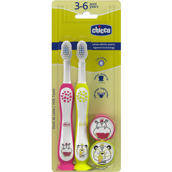 Фото - Зубная щетка мануальная детская Chicco 3-6 лет 2 шт. (девочка) (12084.00)