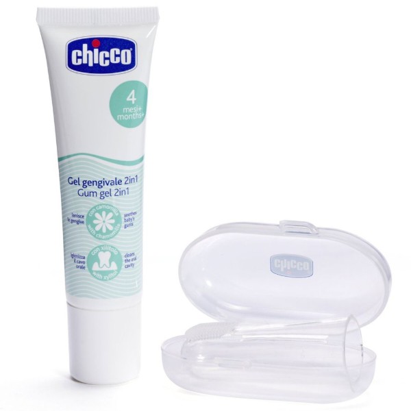 Фото - Гель для десен малыша Chicco 2в1+ зубная щетка-массажер (11262.00)