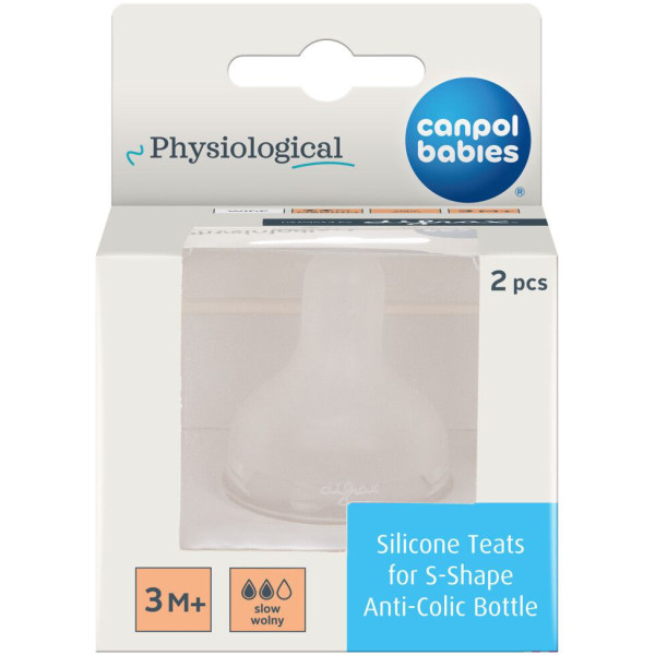Фото - Малый поток соска детская силиконовая Canpol babies S-Shape M медленная 2 шт. (59/892)