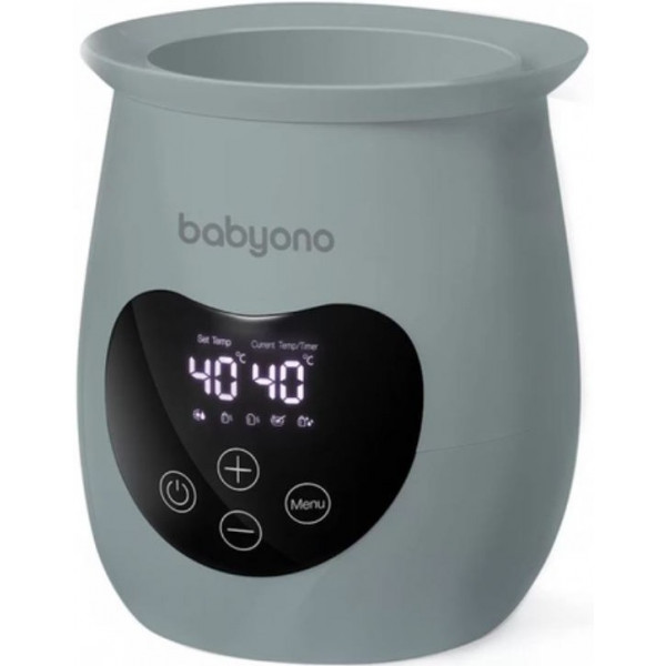 Фото - Подогреватель детских бутылочек стационарный BabyOno NATURAL 2 в1 с дисплеем и функцией стерилизации, серый (968/02)