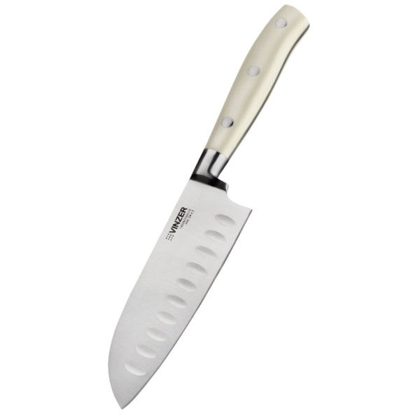 Фото - Ніж сантоку Vinzer Ivory Line 12.6 см (50275)