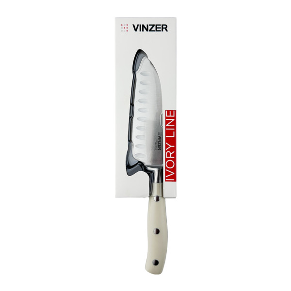 Фото - Ніж сантоку Vinzer Ivory Line 12.6 см (50275)