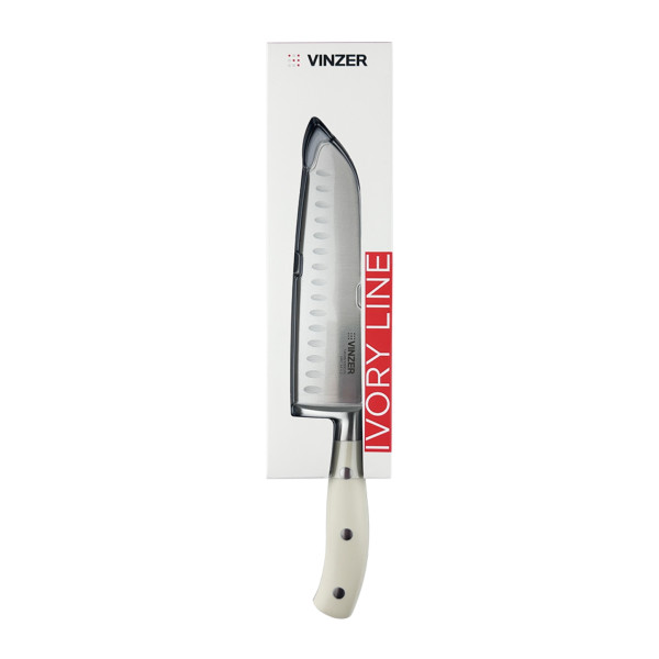 Фото - Ніж сантоку Vinzer Ivory Line 17.7 см (50276)