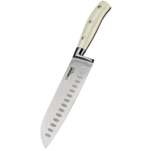 Фото - Ніж сантоку Vinzer Ivory Line 17.7 см (50276)