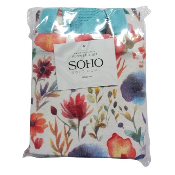 Фото - Набор полотенец SOHO 40х60 см Flower 3 шт. (BS 88003A)