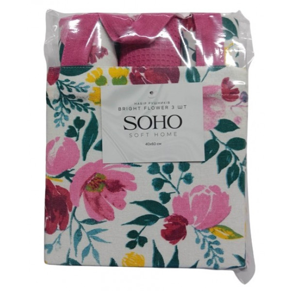 Фото - Набір рушників SOHO 40х60 см Bright Flower 3 шт. (BS 88003B)