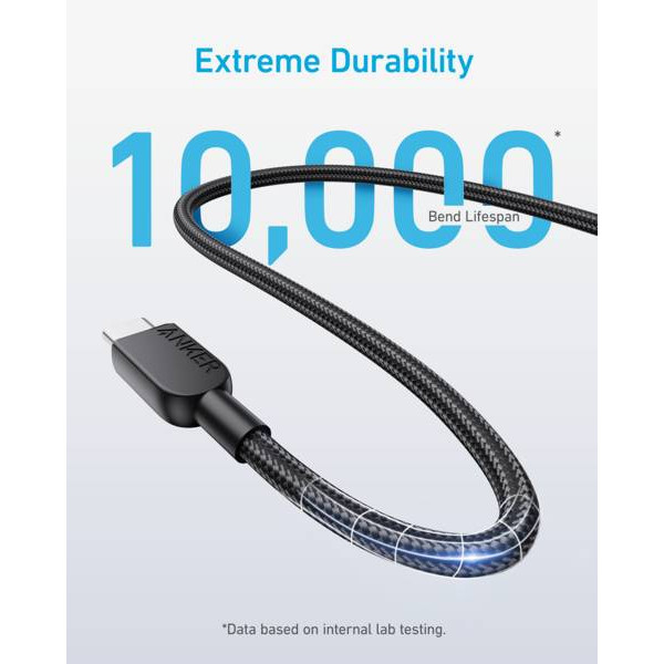 Фото - Кабель синхронізації даних Anker 310 USB-C to USB-C - 1.8m 240W Nylon (A81D6H11)