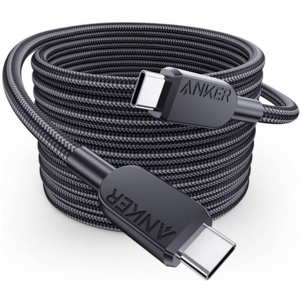 Фото - Кабель синхронізації даних Anker 310 USB-C to USB-C - 1.8m 240W Nylon (A81D6H11)