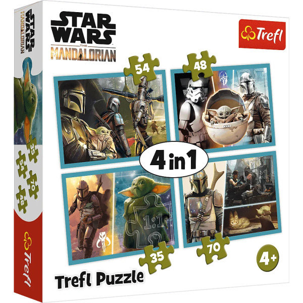 Фото - Пазли (3-4 роки) Trefl 4в1 Star Wars Мандалорець (5900511343977)