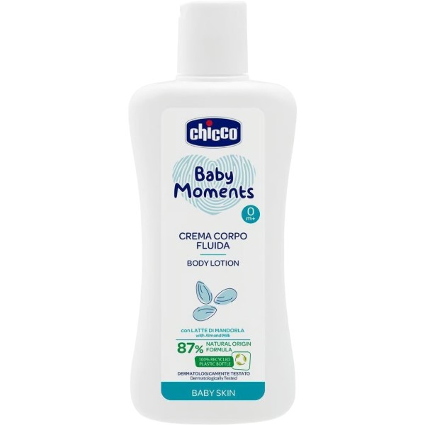 Фото - Молочко и лосьоны для тела детские Chicco Baby Moments з мигдалевим молочком, 200 мл (10595.02)