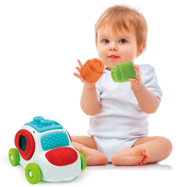 Фото - Сортер Clementoni з конструктором Clementoni Sensory Car серія Soft Clemmy 8 деталей (17315)