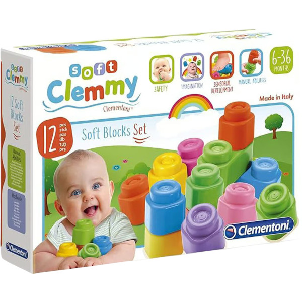 Фото - Пластиковий конструктор для малюків Clementoni Soft Blocks серія Soft Clemmy 12 деталей (14706)
