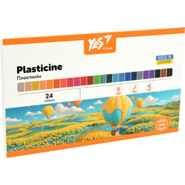 Фото - Пластилин классический YES Orange Line 24 цв. 480 г (540692)