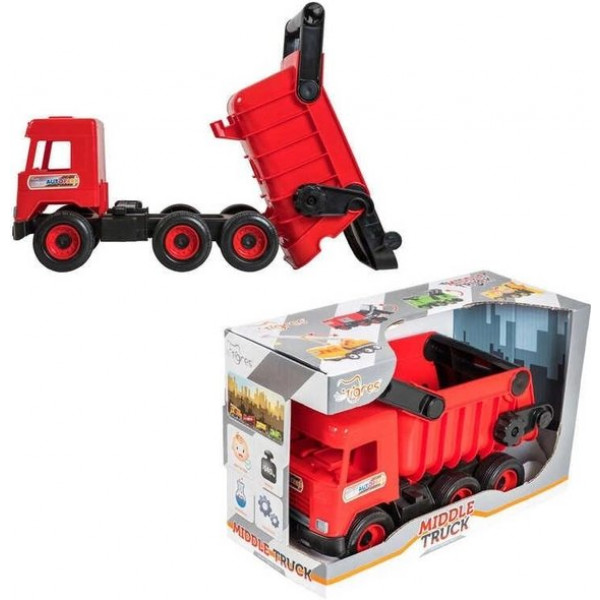 Фото - Базовый игровой транспорт для малыша Tigres Авто Middle Truck cамосвал в коробке Красный (39486)