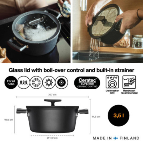 Фото - Каструля Fiskars Hard Face 3,5 л (1075526)