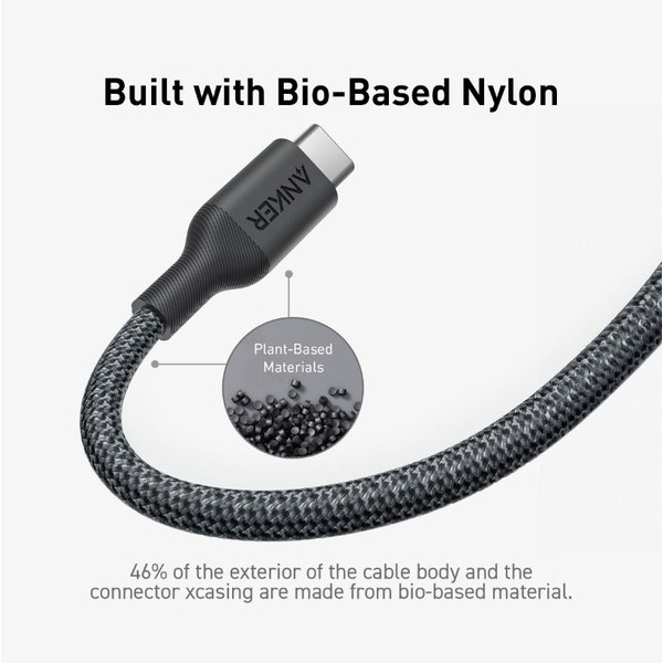 Фото - Кабель синхронізації даних Anker 544 USB-C to USB-C -1.8m 140W Bio-Nylon (A80F6H11)