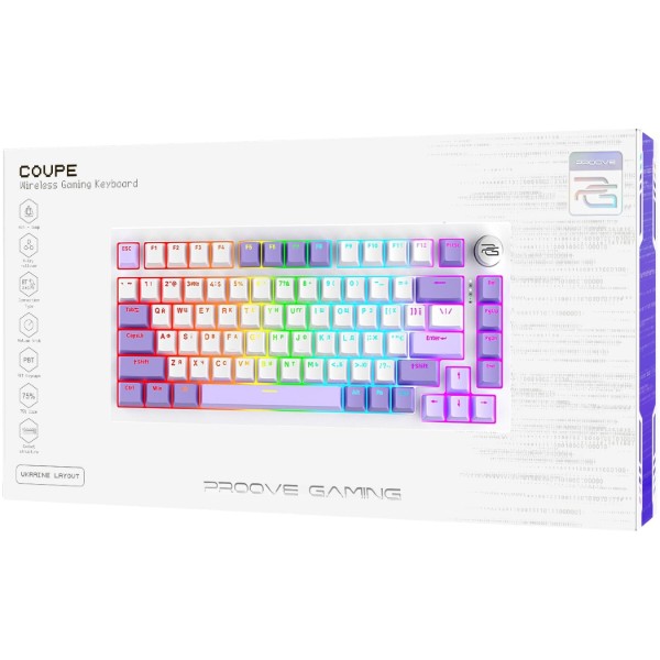 Фото - Клавиатура беспроводная игровая Proove Gaming Coupe (Ukraine Layout) White (WKCP00022402)