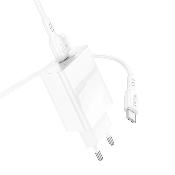 Фото - Мережевий зарядний пристрій BOROFONE BA21A Pro Long journey single port PD20W charger set(C to C) White (6941991111426)
