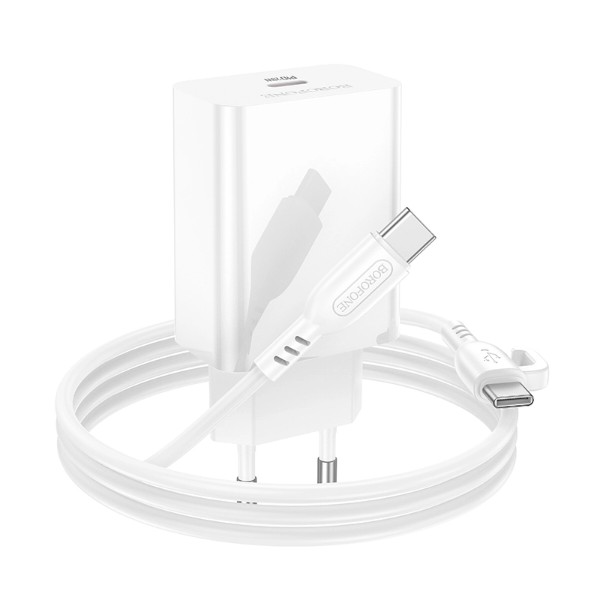 Фото - Мережевий зарядний пристрій BOROFONE BA21A Pro Long journey single port PD20W charger set(C to C) White (6941991111426)