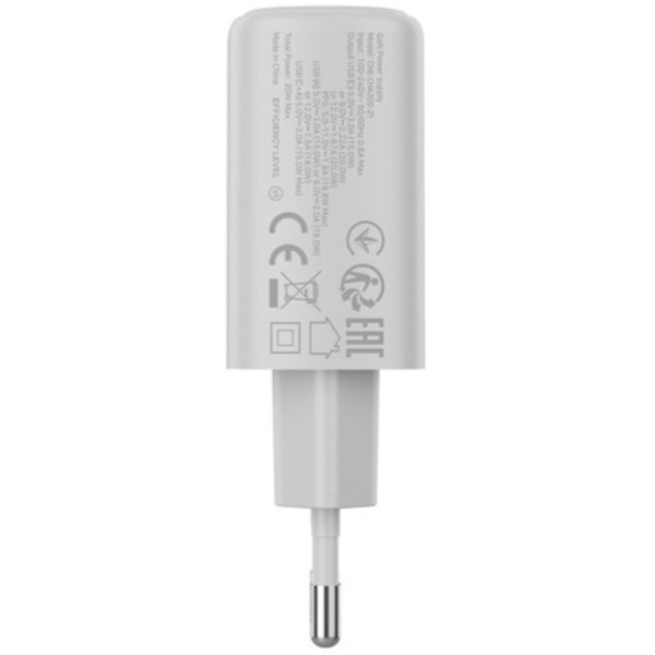 Фото - Сетевое зарядное устройство Canyon OnCharge 200 20W 1xPD 1xQC EU White (CNE-CHA200-21)